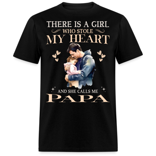 THERE IS A GIRL WHO STOLE MY HEART AND SHE CALLS ME PAPA (FATHER & DAUGHTER) SHIRT