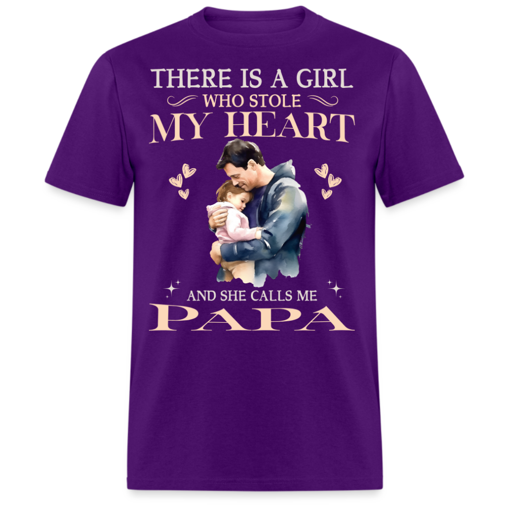 THERE IS A GIRL WHO STOLE MY HEART AND SHE CALLS ME PAPA (FATHER & DAUGHTER) SHIRT